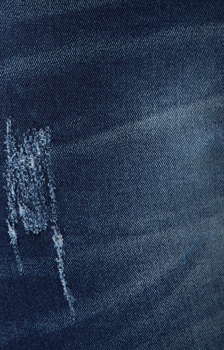 Women's Blue Ripped Slim Jeans