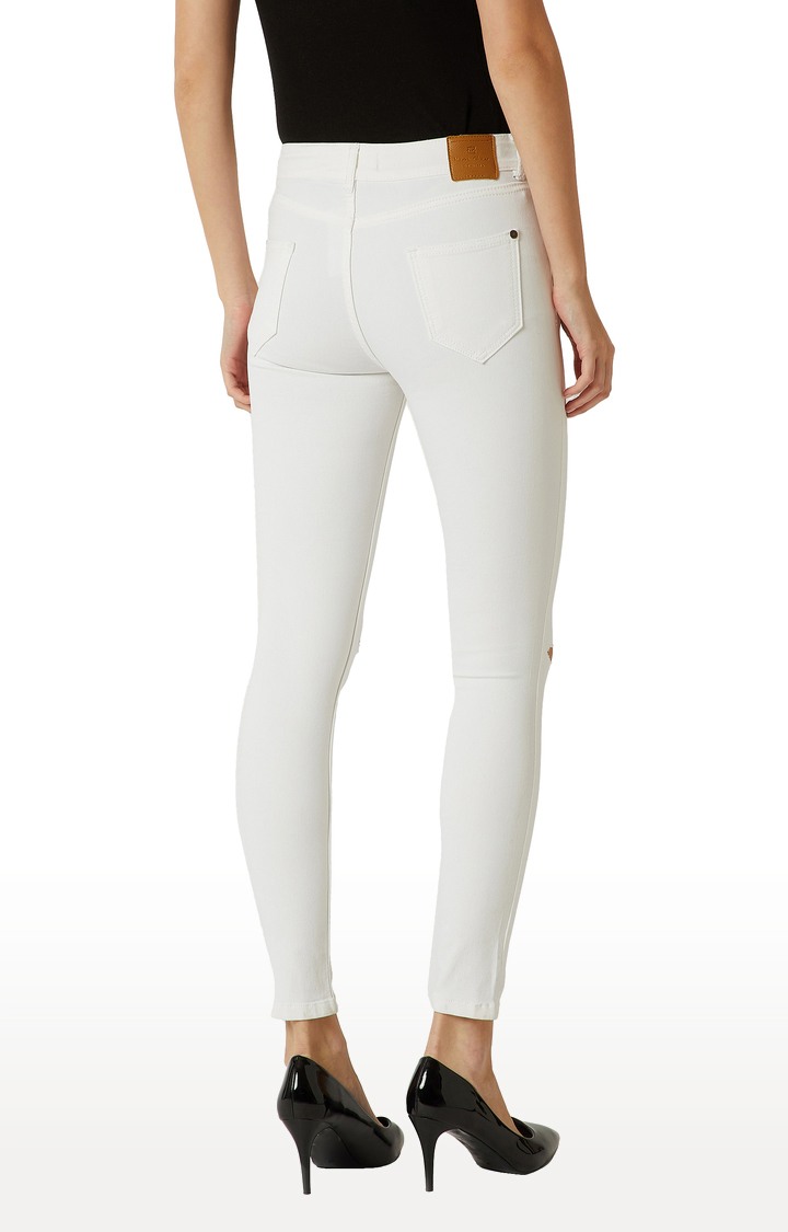 Women's White Ripped Ripped Jeans