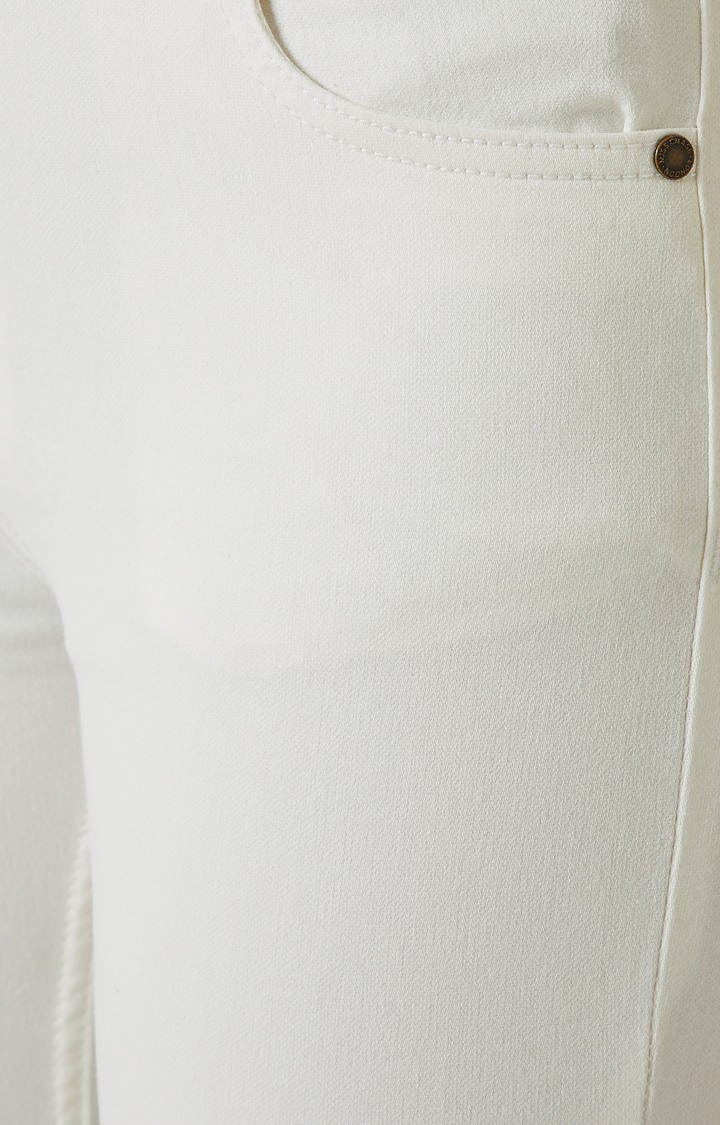 Women's White Ripped Ripped Jeans