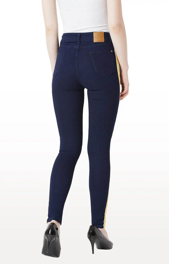 MISS CHASE | Women's Blue Solid Skinny Jeans 3