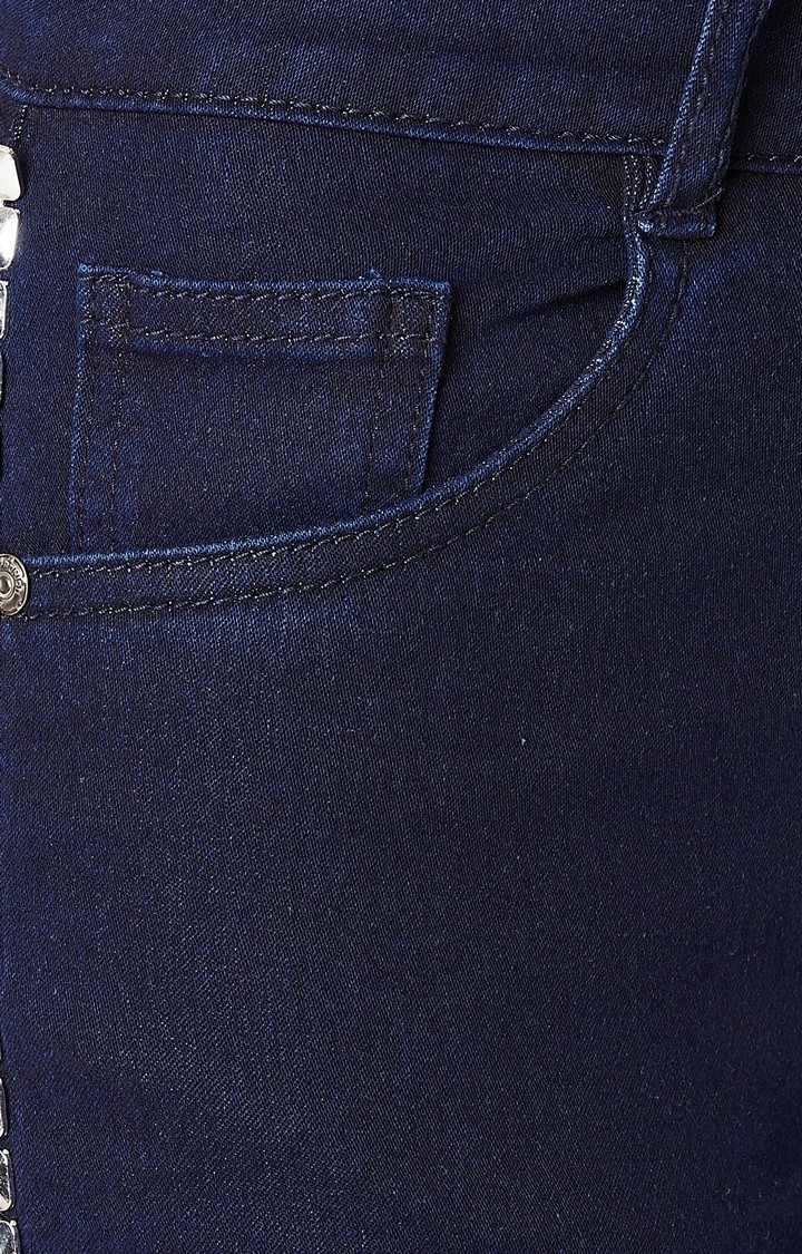 Women's Blue Solid Skinny Jeans