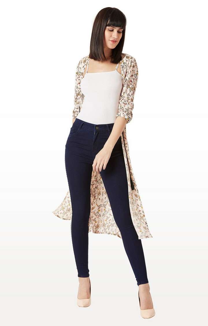 Women's Blue Solid Skinny Jeans