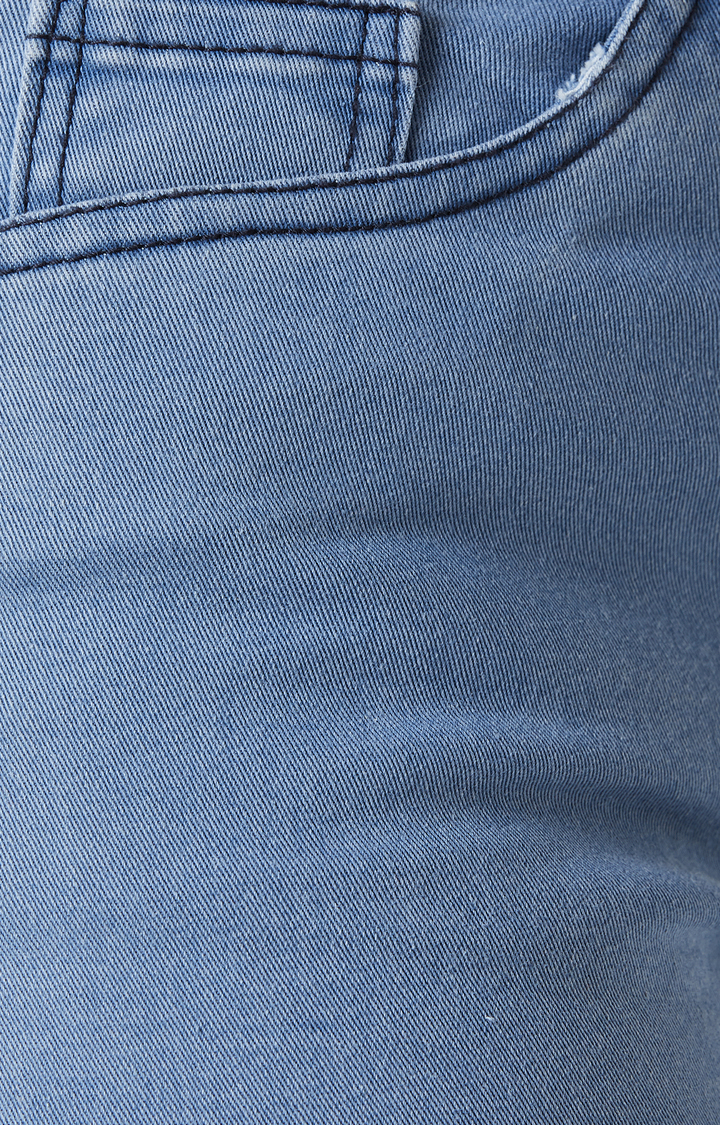 Women's Blue Solid Skinny Jeans