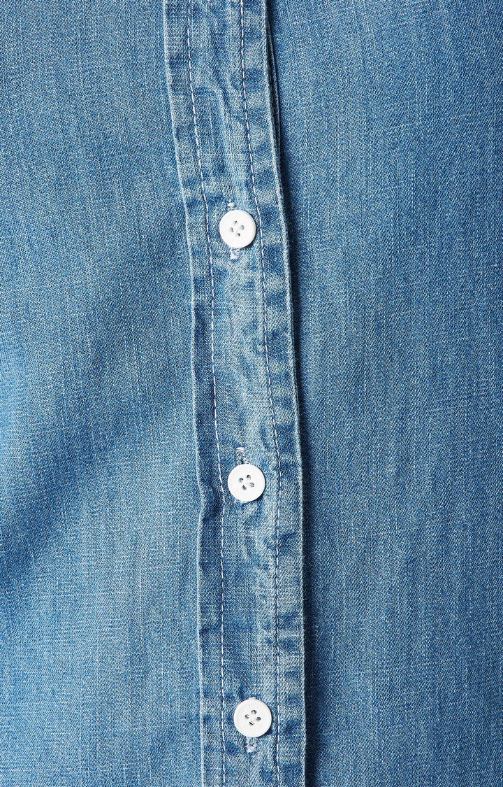 Women's Blue Denim SolidCasualwear Casual Shirts