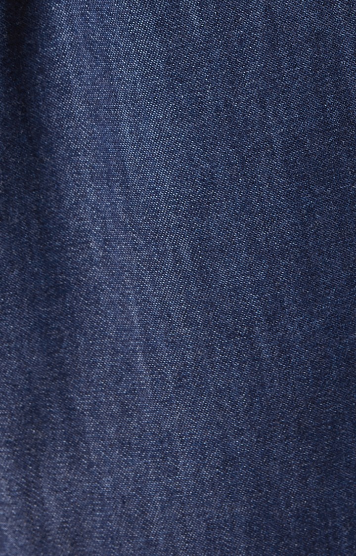 Women's Blue Solid Capris