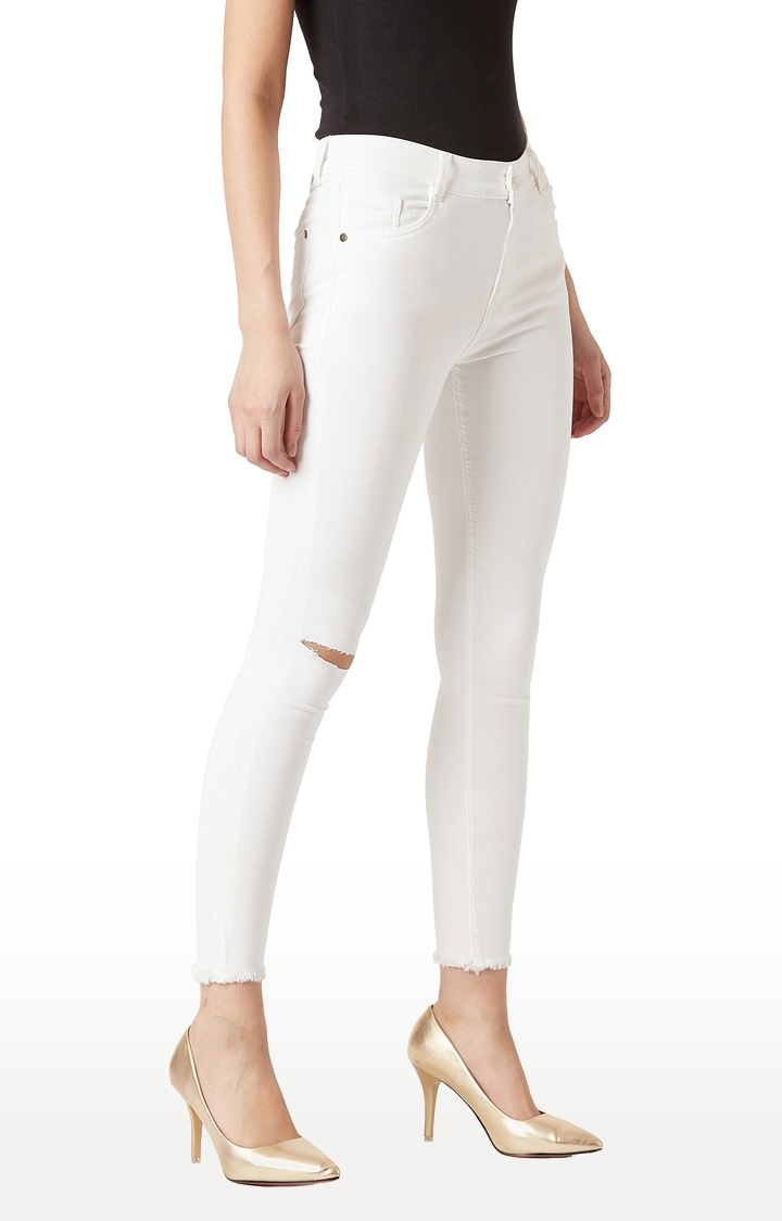 Women's White Ripped Ripped Jeans