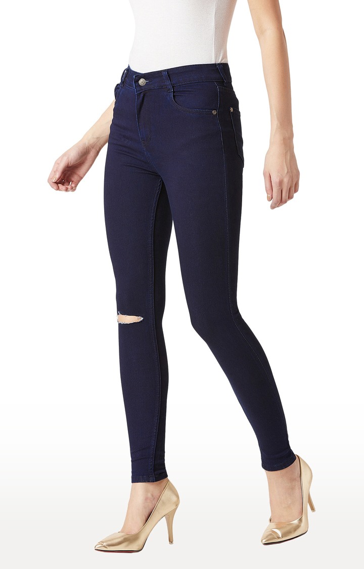 Women's Blue Ripped Ripped Jeans