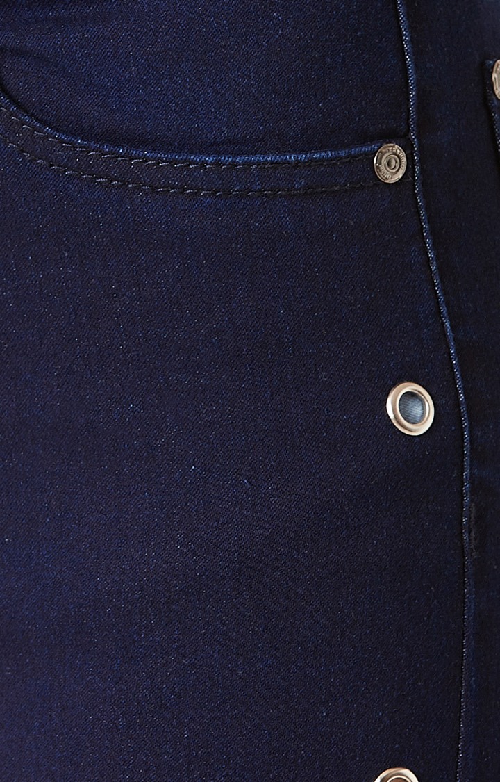 Women's Blue Solid Skinny Jeans