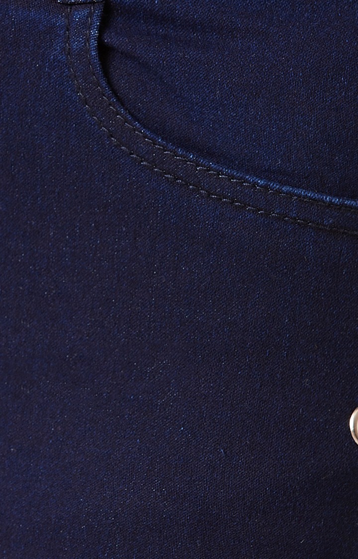 Women's Blue Solid Skinny Jeans