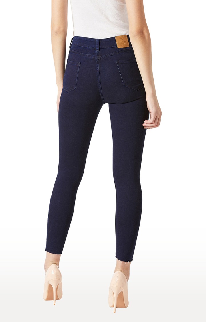 Women's Blue Solid Skinny Jeans