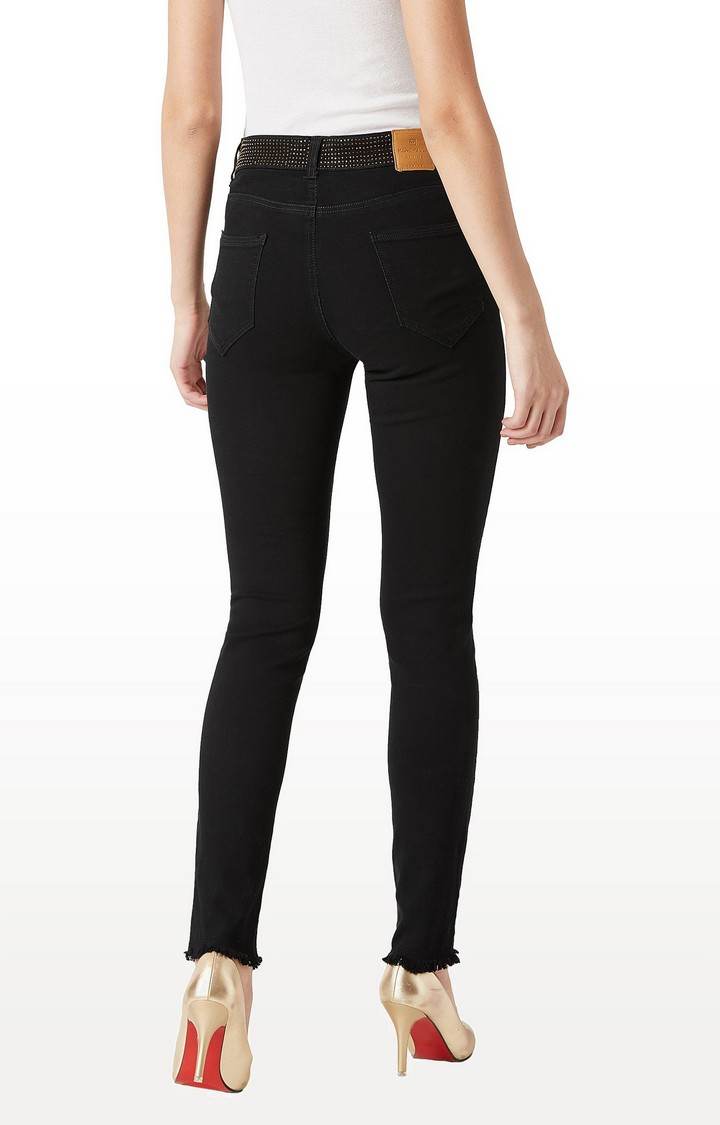 Women's Black Solid Skinny Jeans