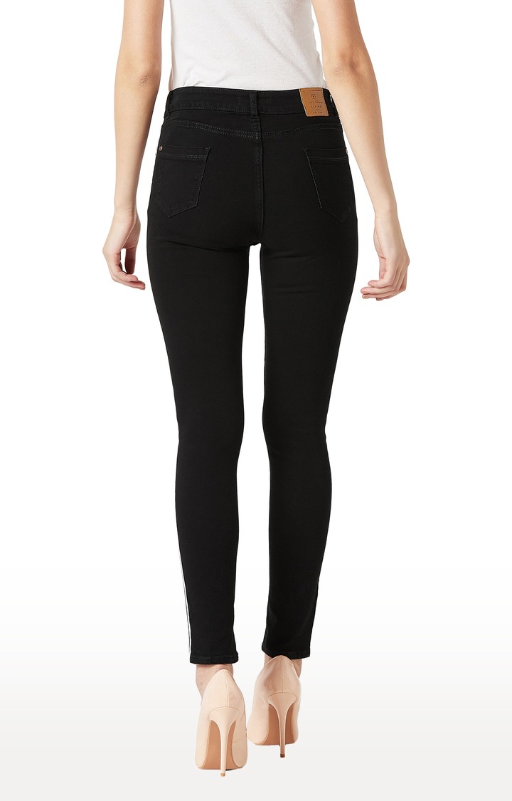 Women's Black Solid Skinny Jeans