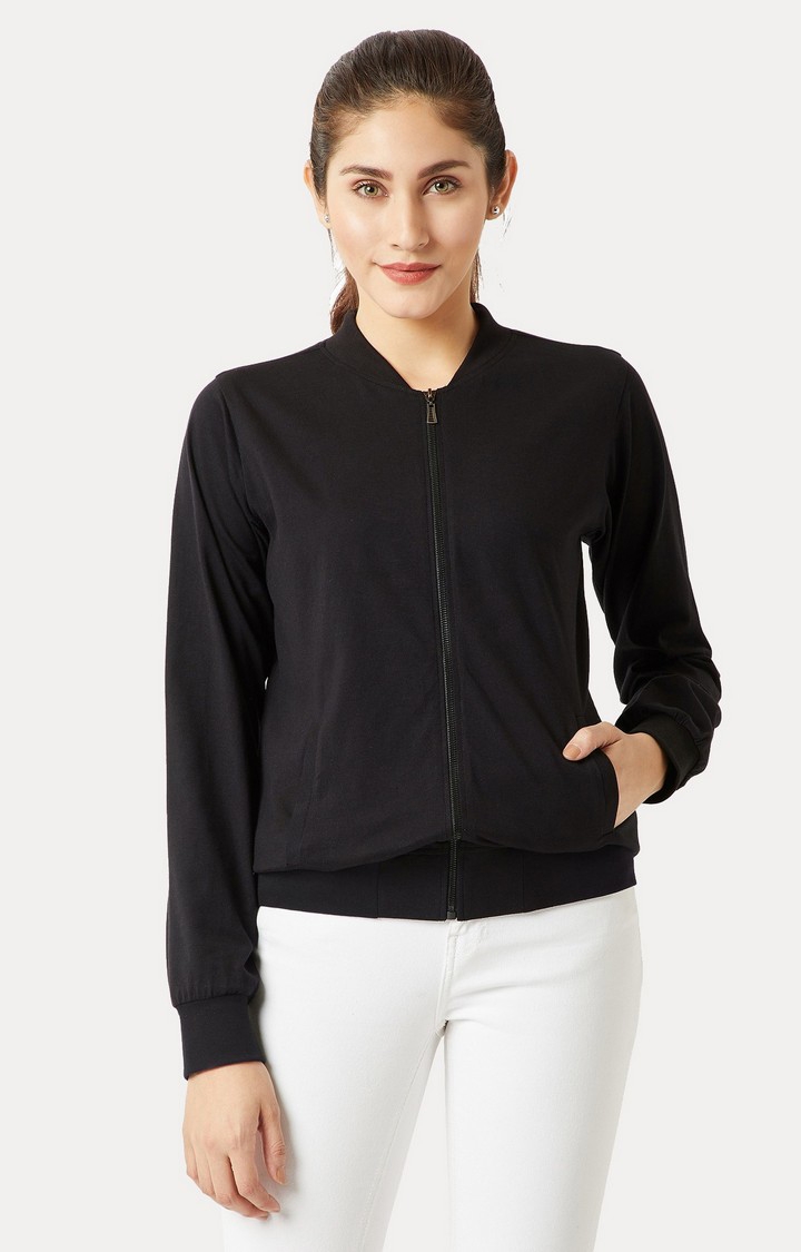 MISS CHASE | Women's Black Solid Western Jackets