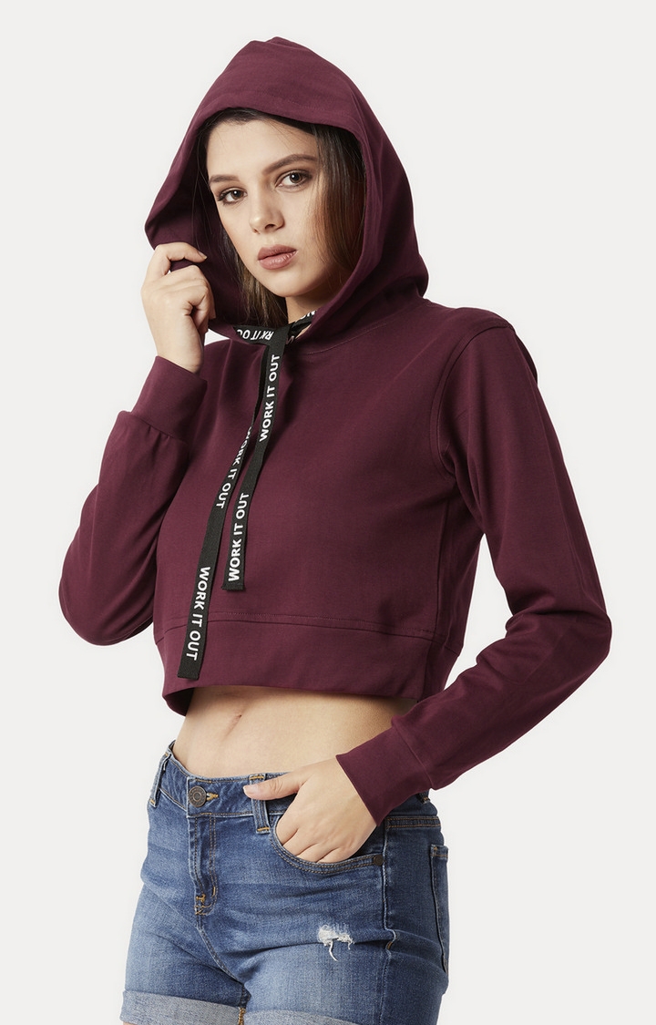 MISS CHASE | Women's Red Solid Hoodies 2