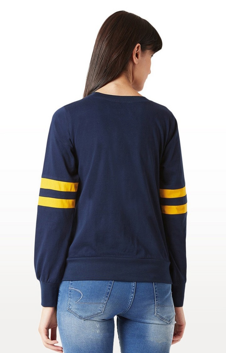 Women's Blue Others SolidCasualwear Sweatshirts