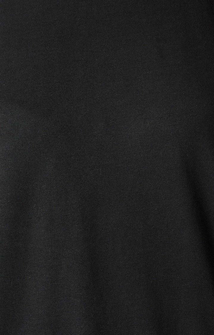 Women's Black Cotton SolidCasualwear Sweatshirts