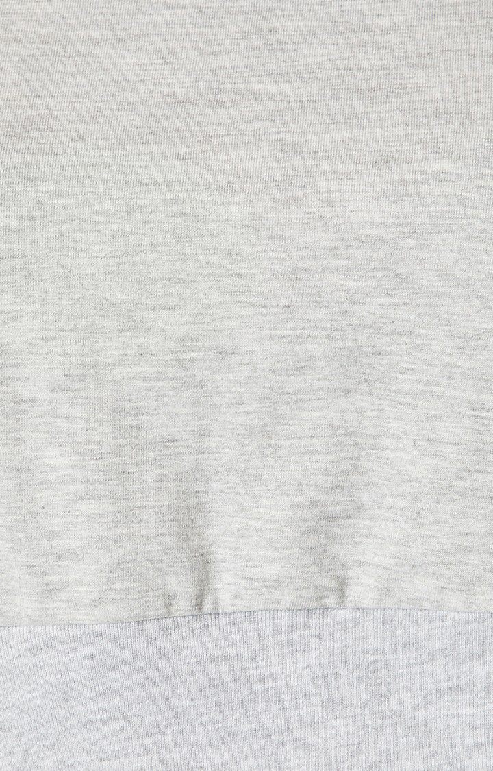 Women's Grey Cotton MelangeCasualwear Crop T-Shirts