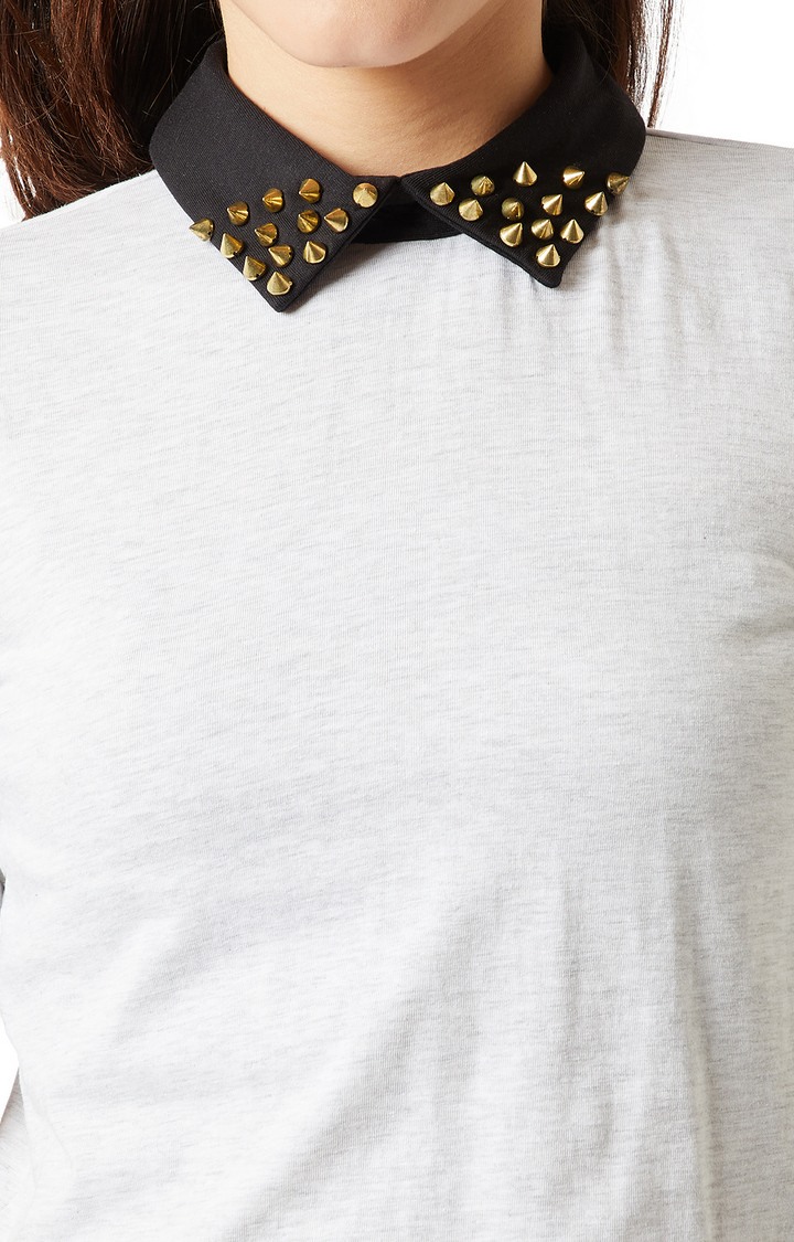 Women's White Cotton SolidCasualwear Crop T-Shirts