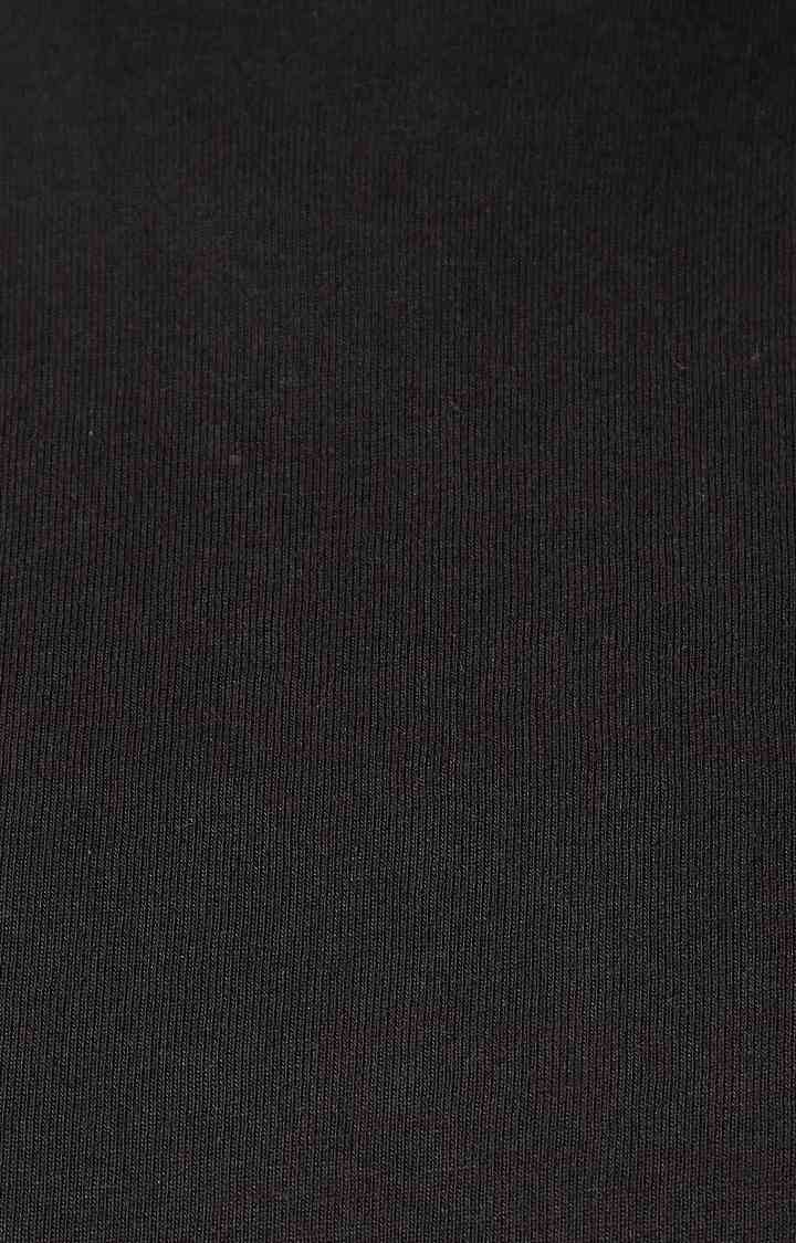 Women's Black Cotton SolidCasualwear Crop T-Shirts