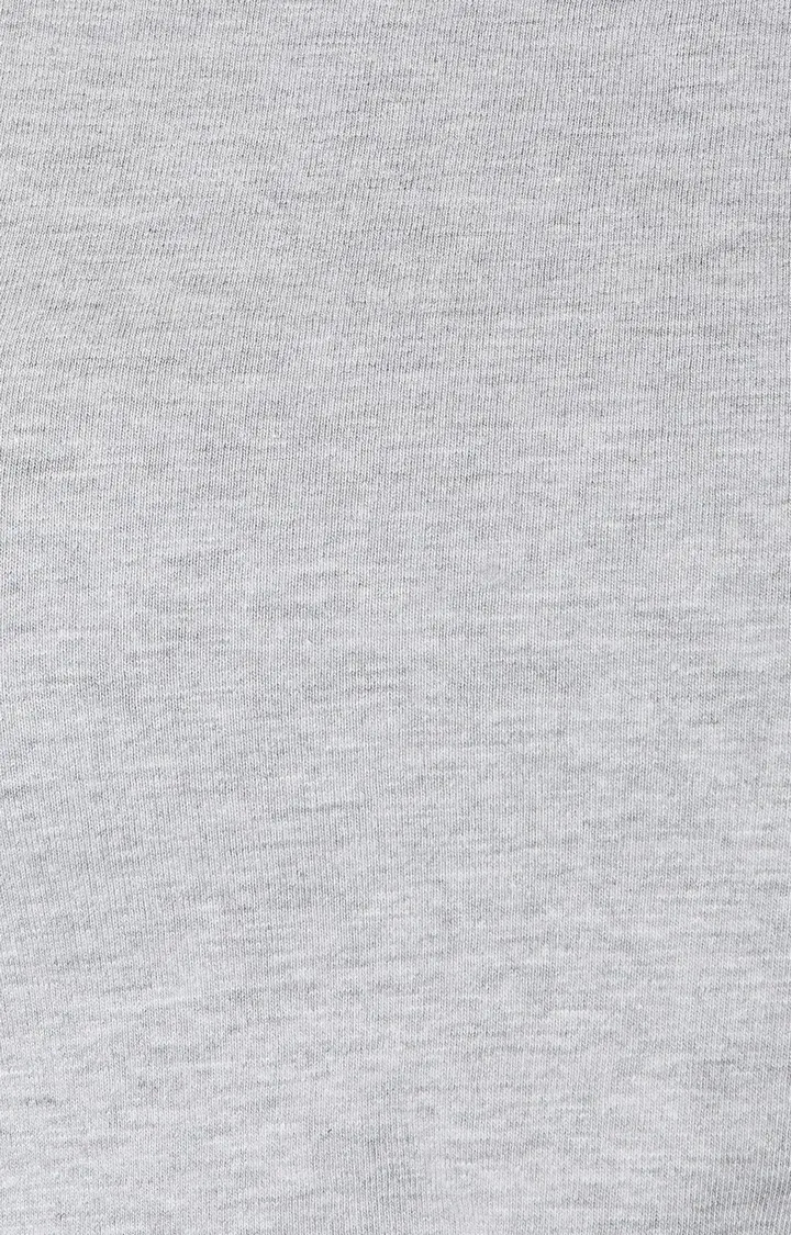 Women's Grey Cotton MelangeCasualwear Crop T-Shirts