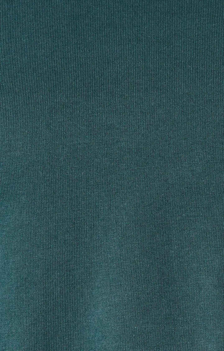 Women's Green Cotton SolidCasualwear Crop T-Shirts