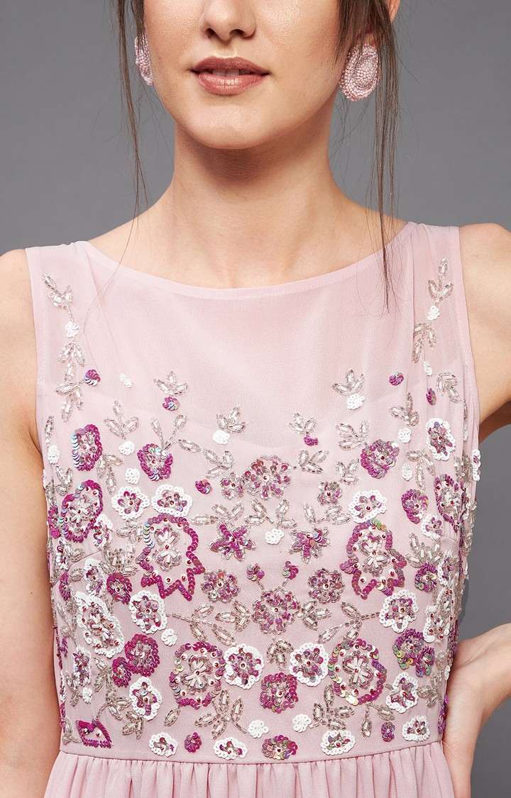 Women's Pink Georgette  Dresses