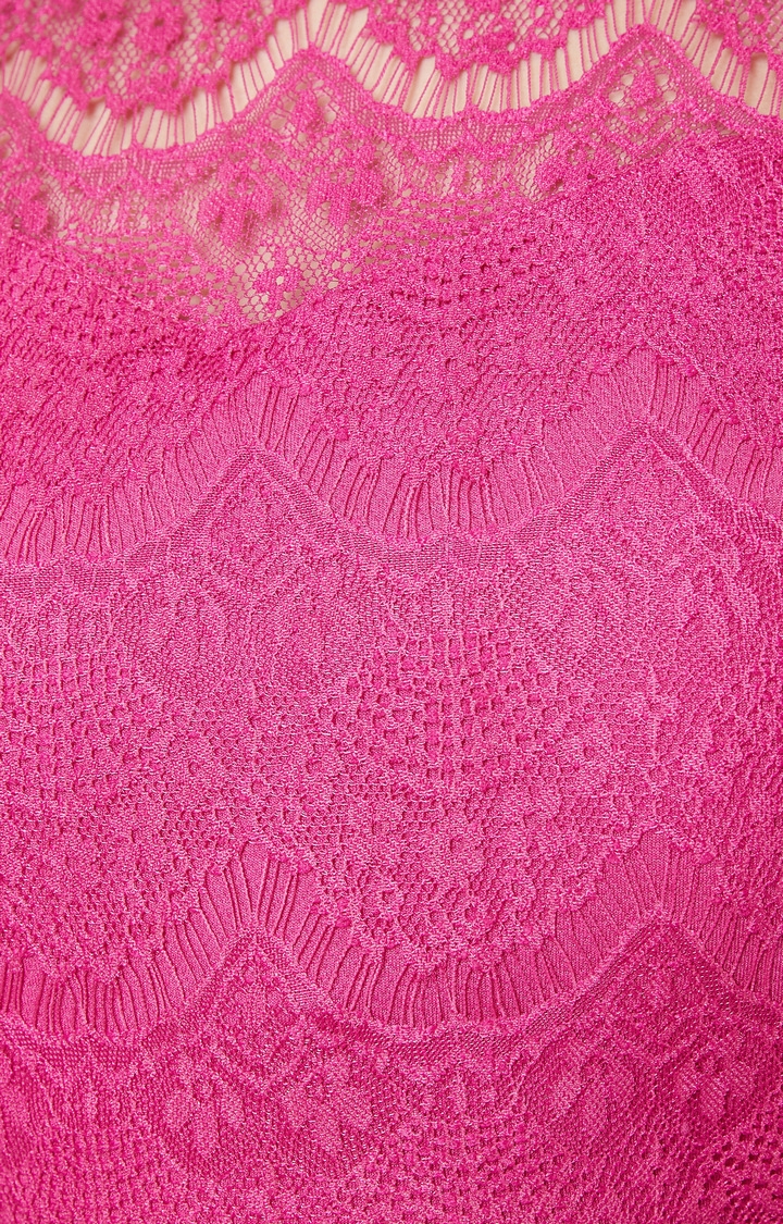 Women's Pink Polyester SolidEveningwear Sheath Dress