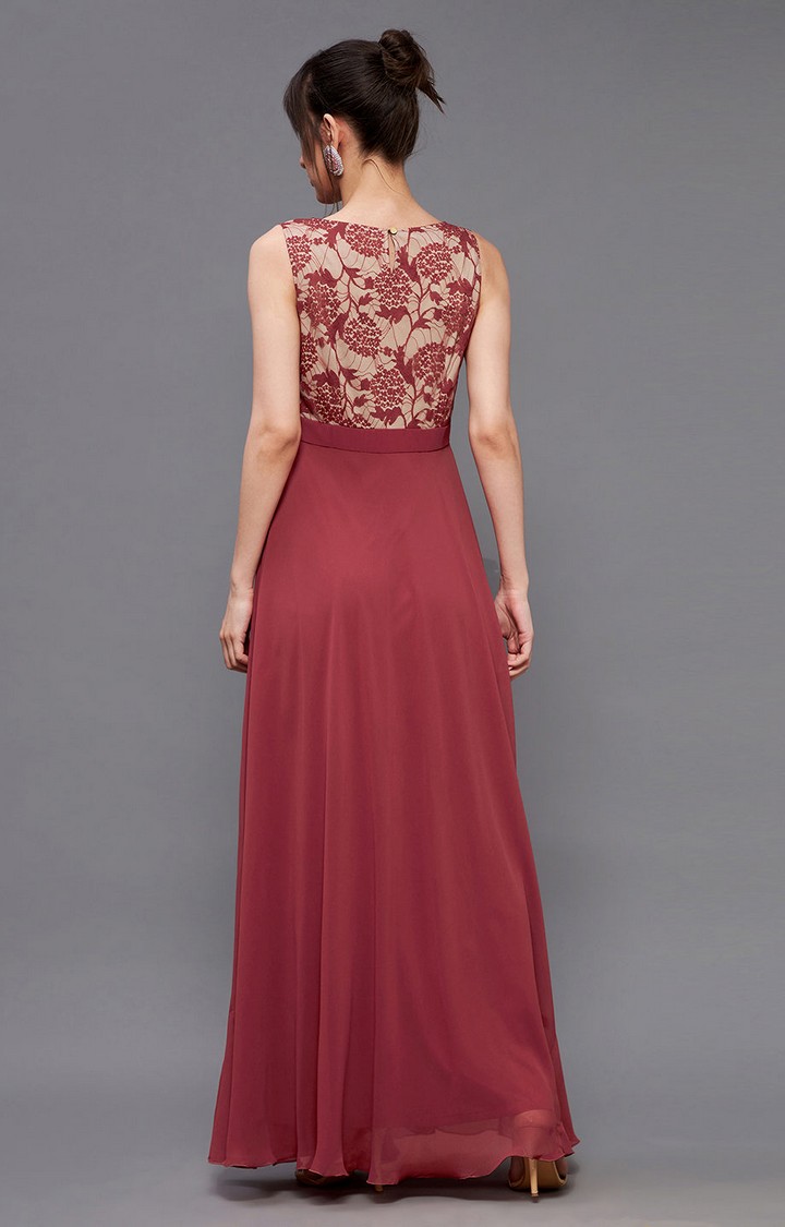Women's Red Georgette  Dresses