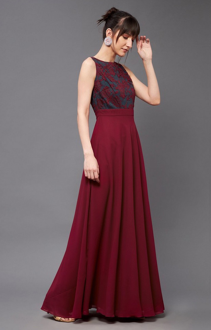 Women's Red Georgette  Dresses