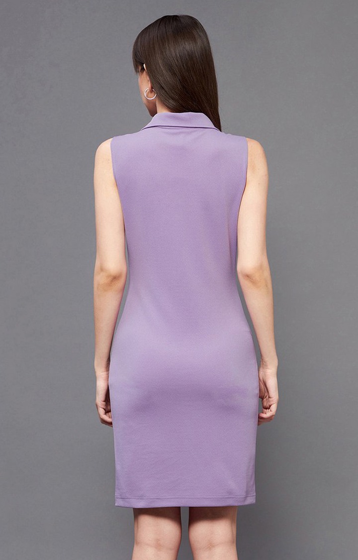 Women's Purple Polyester  Dresses