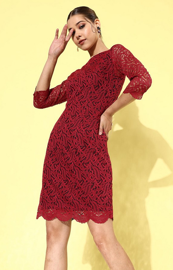 Women's Red Lace  Dresses