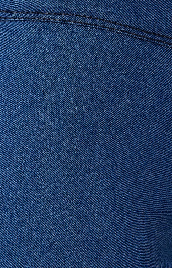 Women's Blue Solid Jeggings