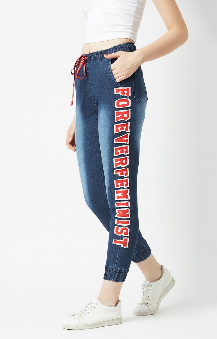 Women's Blue  Joggers Jeans