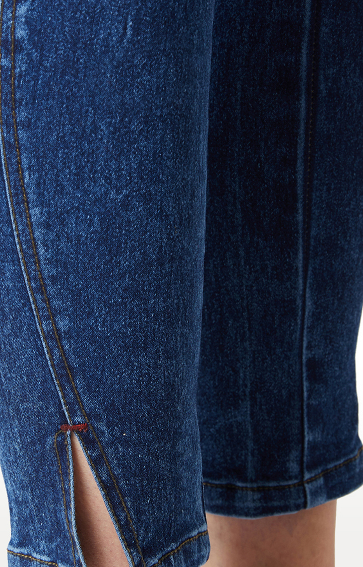 Women's Blue Solid Skinny Jeans