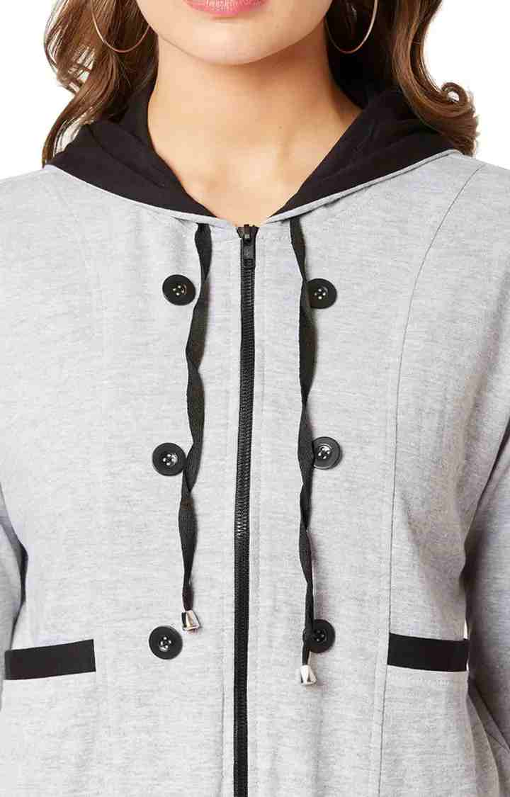 Women's Grey Others MelangeCasualwear Hoodies