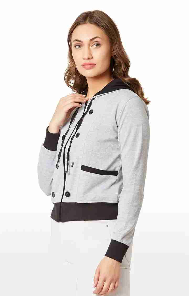 Women's Grey Others MelangeCasualwear Hoodies