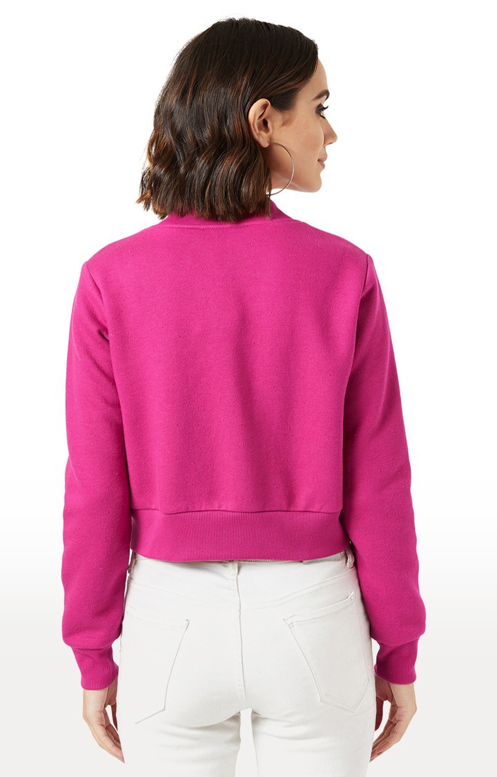Women's Pink Cotton SolidCasualwear Front Open Jackets