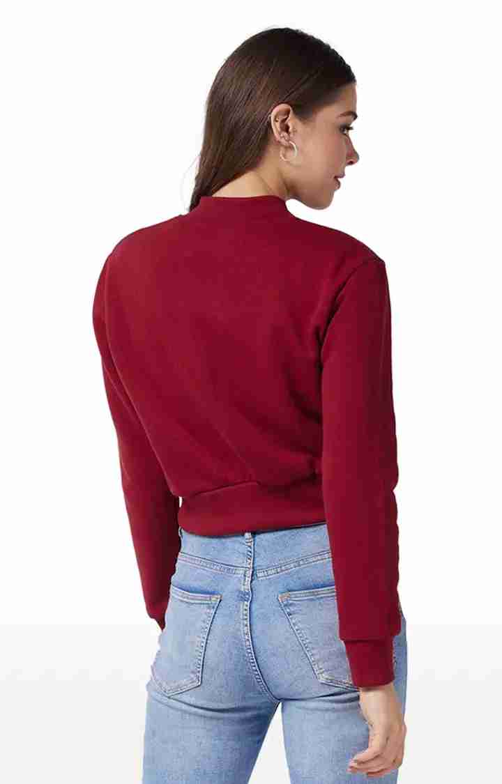 Women's Red Polycotton SolidCasualwear Western Jackets