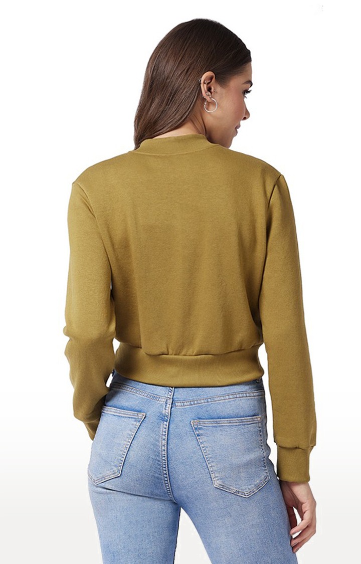 Women's Green Polycotton SolidCasualwear Western Jackets
