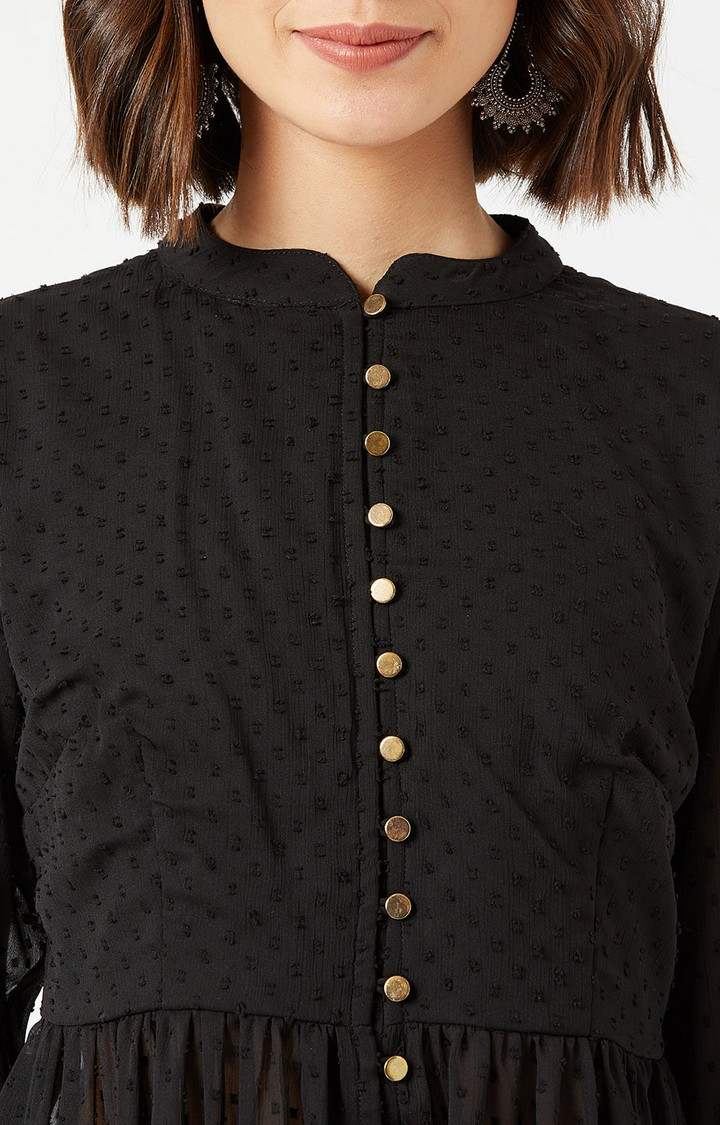 Women's Black Chiffon  Tops