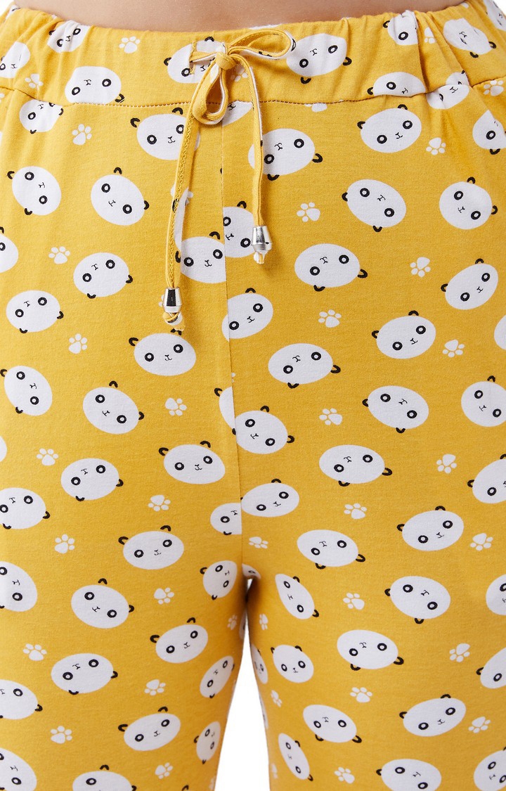 MISS CHASE | Women's Yellow Cotton Pyjama 4