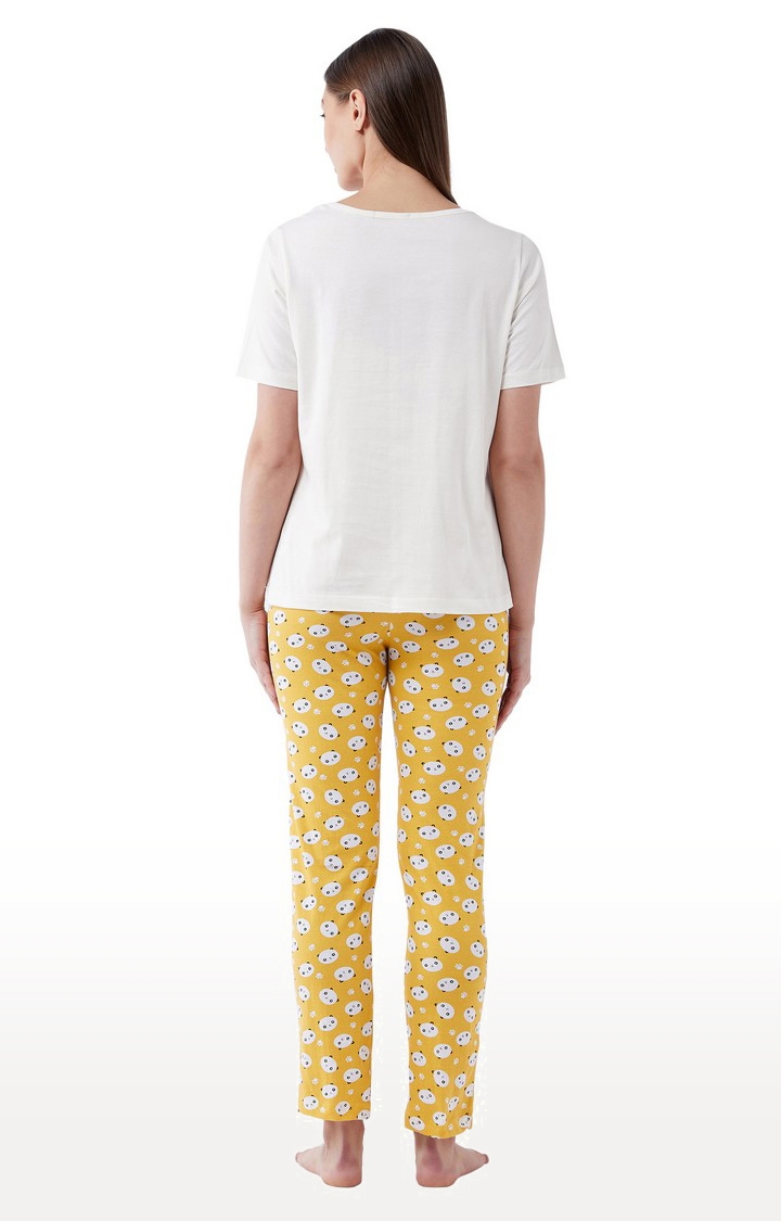 MISS CHASE | Women's Yellow Cotton Pyjama 3