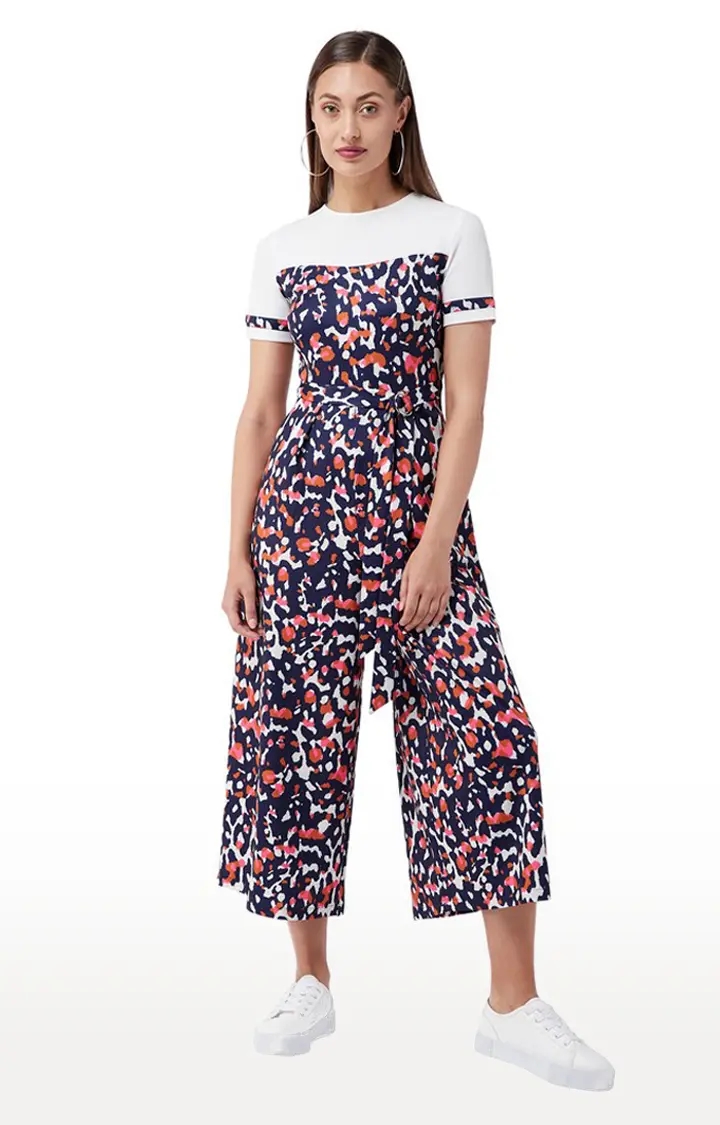 Women's Multi Polyester PrintedCasualwear Jumpsuits