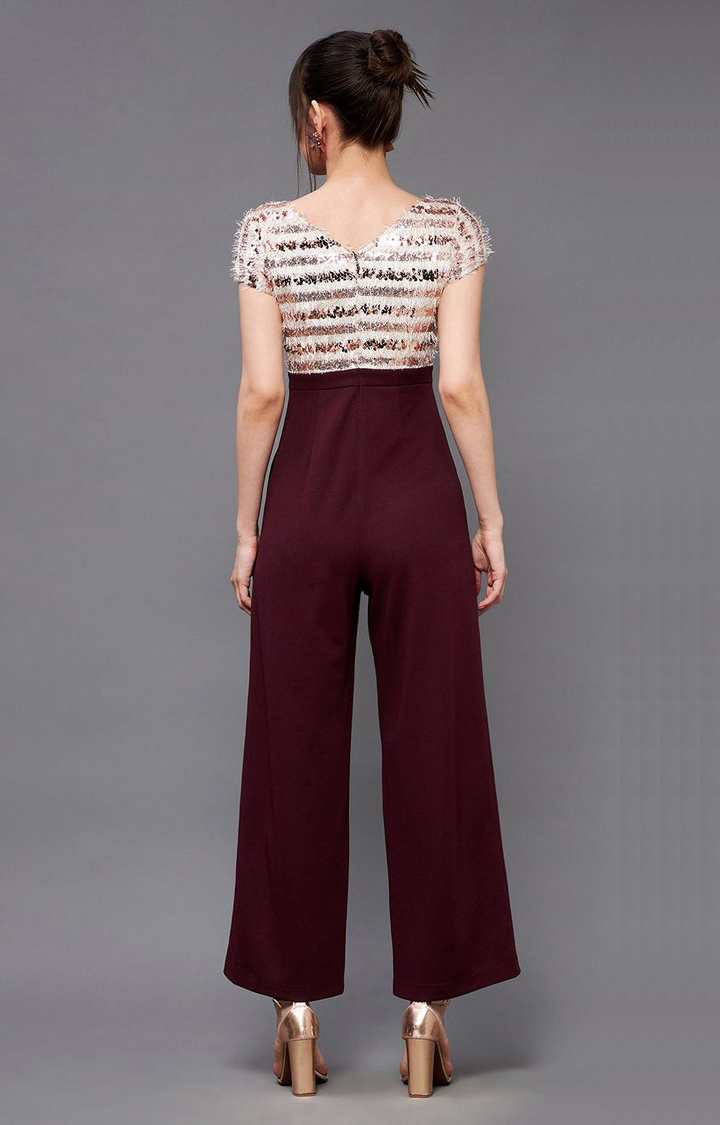 Women's White Polyester  Jumpsuits