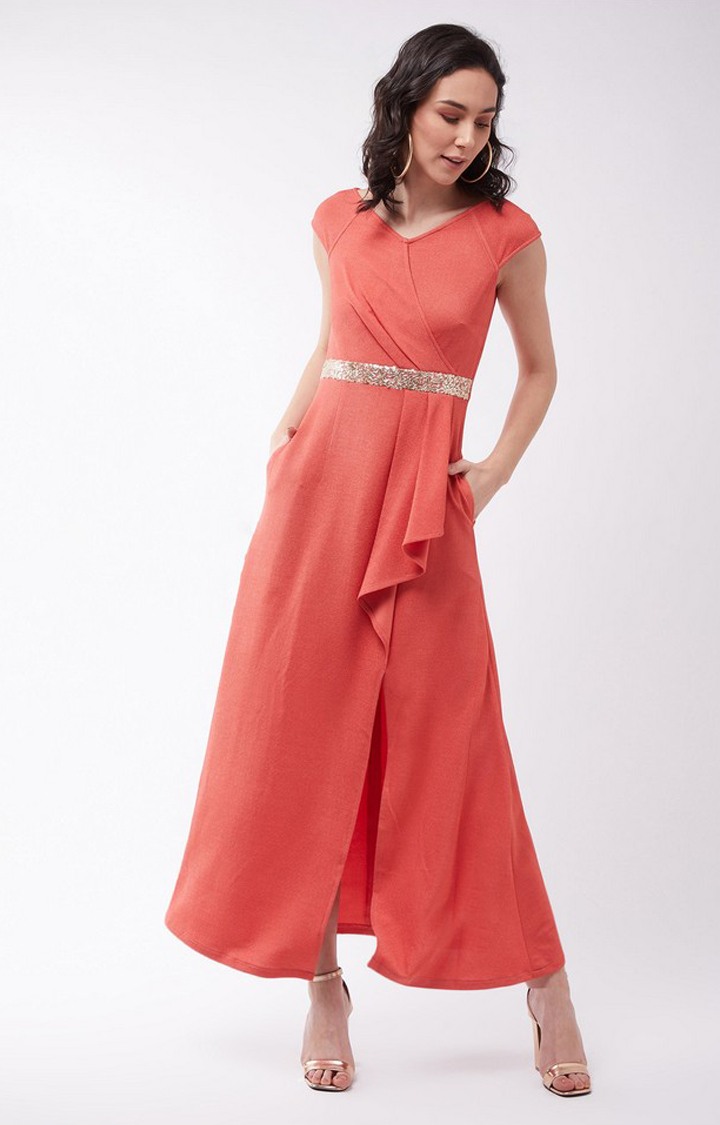 Women's Pink Polyester  Dresses