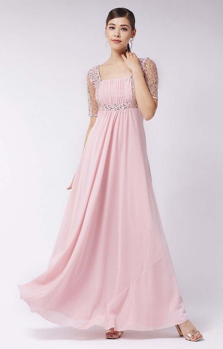 Women's Pink Georgette  Dresses