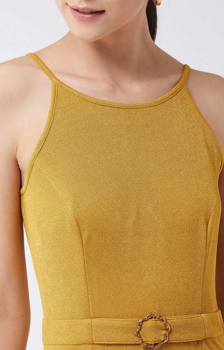Women's Yellow Polyester  Dresses