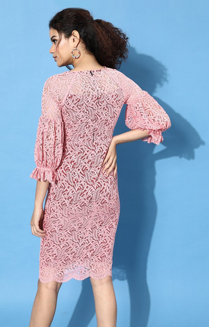 Women's Pink Lace  Dresses