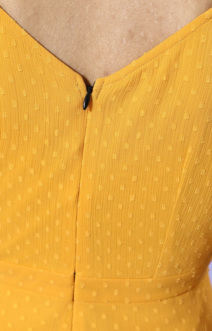 Women's Yellow Chiffon  Jumpsuits