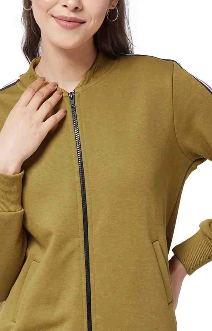 Women's Green Polycotton SolidCasualwear Western Jackets